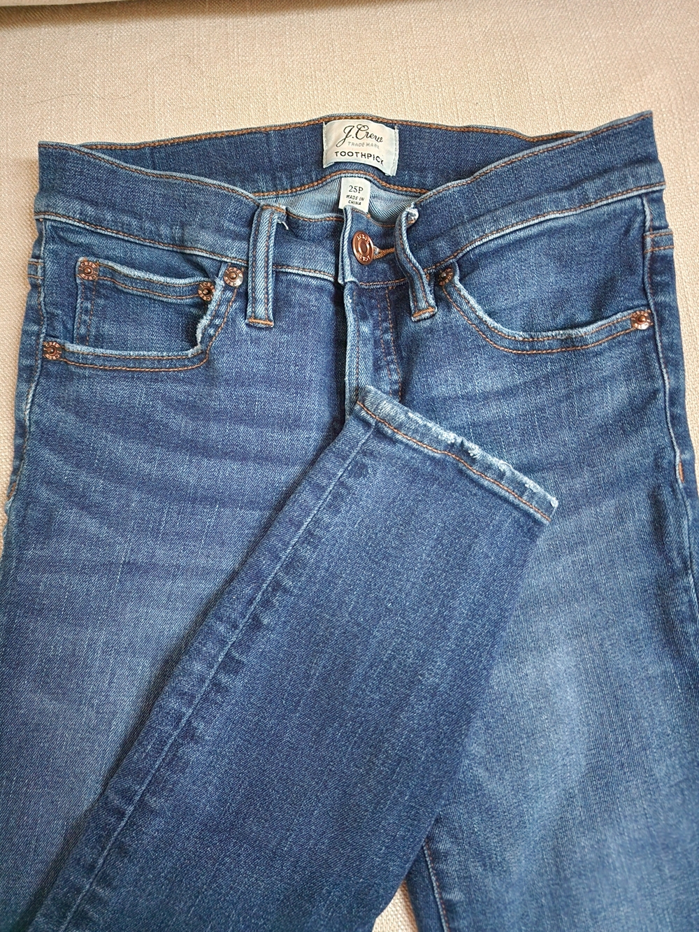 J.Crew Toothpick Skinny Jeans In Medium Blue Wash - 2 Petite